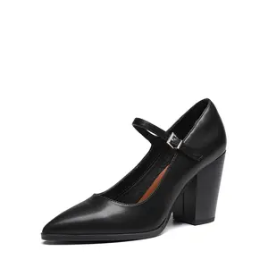 DREAM PAIRS Women's Classy Mary Jane Chunky High Heels - Buckle-Closure Stylish Pumps, All-Seasons Comfortable Footwear for Walking