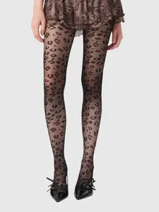 Leopard Print Sheer Socks, Women's Anti-Pilling Silk Pantyhose, Spring Summer Fall Fashion, Thin Transparent Design, Womenswear, Fit