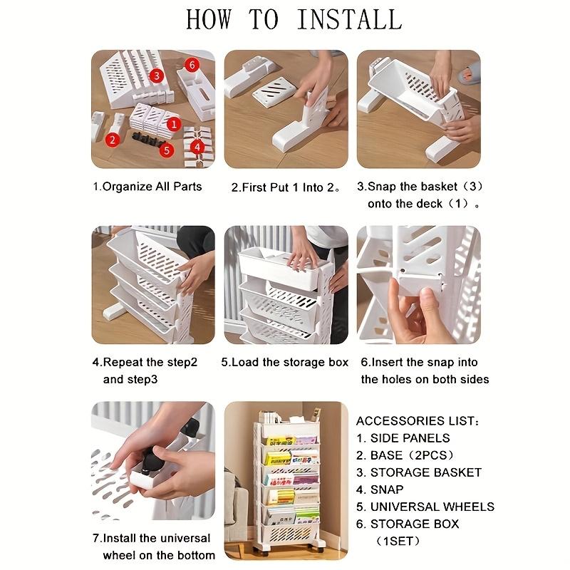 Five-tier rolling side storage cart for desks, multi-layer rolling file organizer, large-capacity book and magazine stand, desktop bookshelf, freestanding desk rolling cart, rolling file cabinet/shelf, movable folder storage cart—suitable for home offices Five-tier rolling side storage cart for desks, multi-layer rolling file organizer, large-capacity book and magazine stand, desktop bookshelf, freestanding desk rolling cart, rolling file cabinet/shelf, movable folder storage cart—suitable for home offices