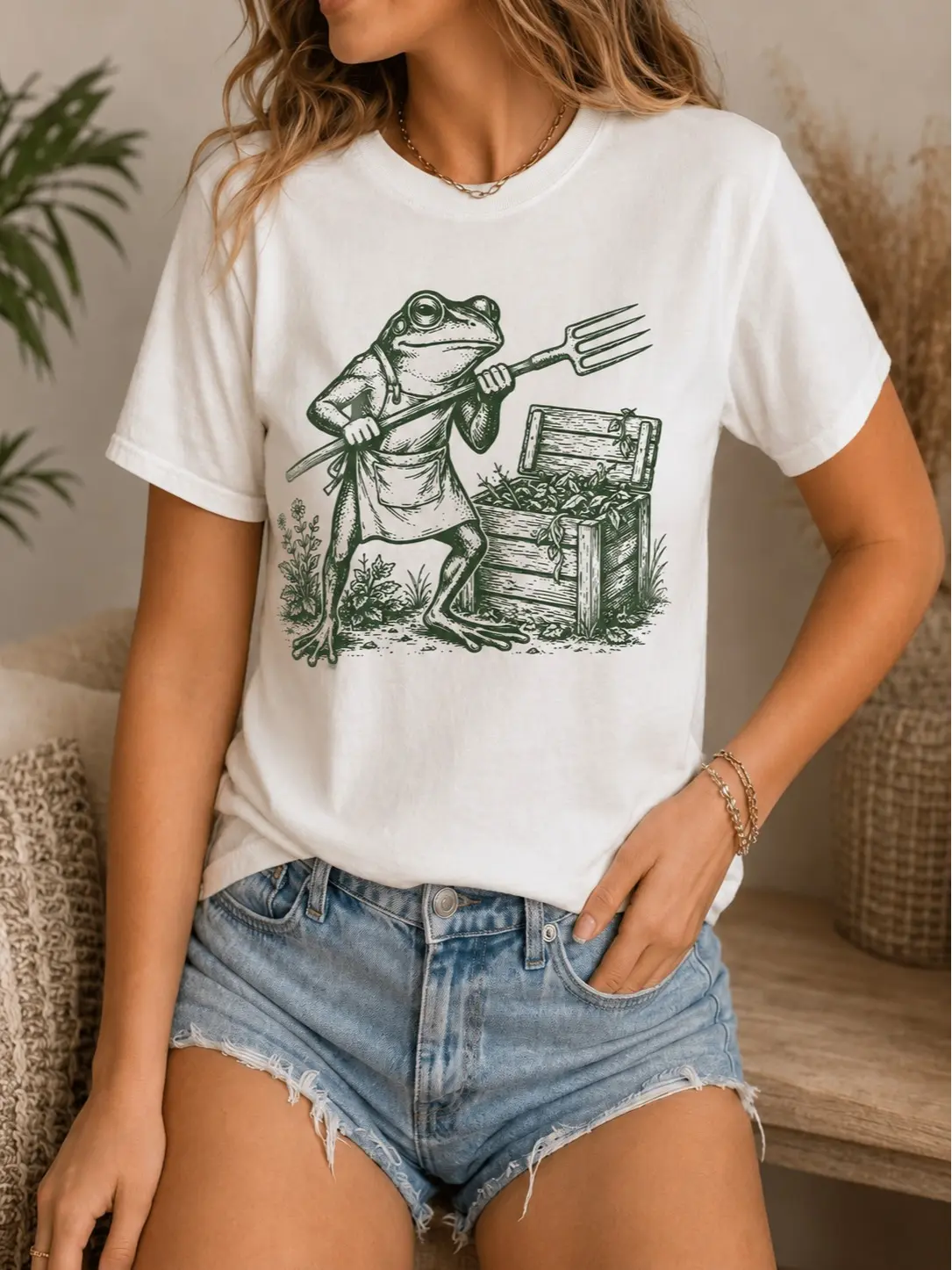 Comfort Colors You're Going In The Compost T-Shirt, Funny Frog Gardener Graphic Tee, Plant Lover Humor Shirt, Gardening Gift Apparel