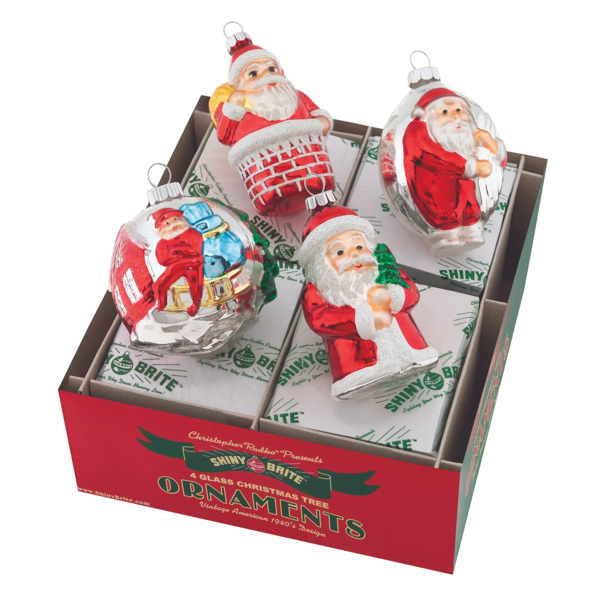 Holiday Splendor 4 Count 3.25"  Santa Figures