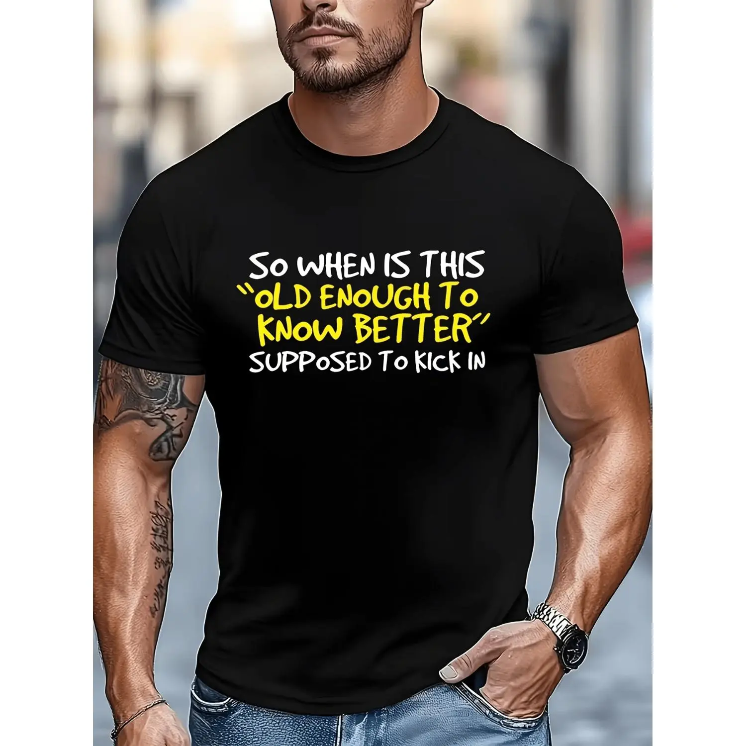 Men's Vintage Cotton Graphic T-Shirt, Funny Retro-Inspired Quote Print with Stretch, Breathable Short Sleeve Streetwear for Parties & Concerts, All Seasons, Available In Multiple Sizes, Meme Shirts Funny, Funny Shirts