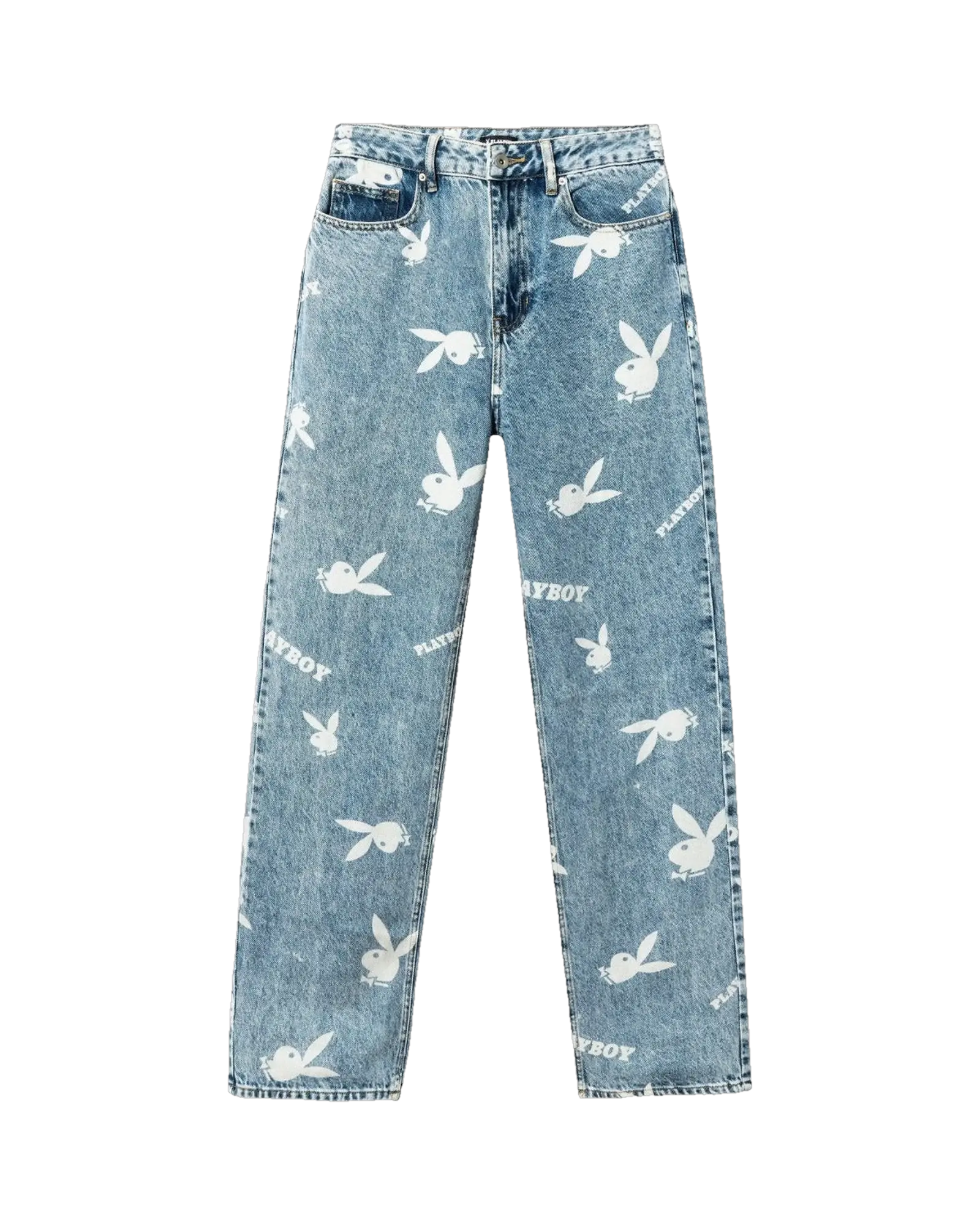 Playboy Women's All Over Playboy Bunny Denim Pants