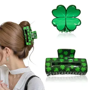 four-leaf clover hair clip, Irish Lucky Shake, strong grip, suitable for party hair decoration