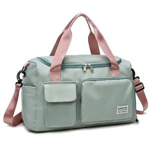 Small Gym Bag for Women, Travel Duffle Bag Carry On Weekender Bag with Shoe Compartment