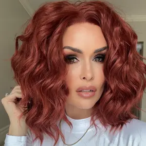 IMstyle Maya Cherry Auburn Curly Synthetic Lace Wig 13*2 N17-350