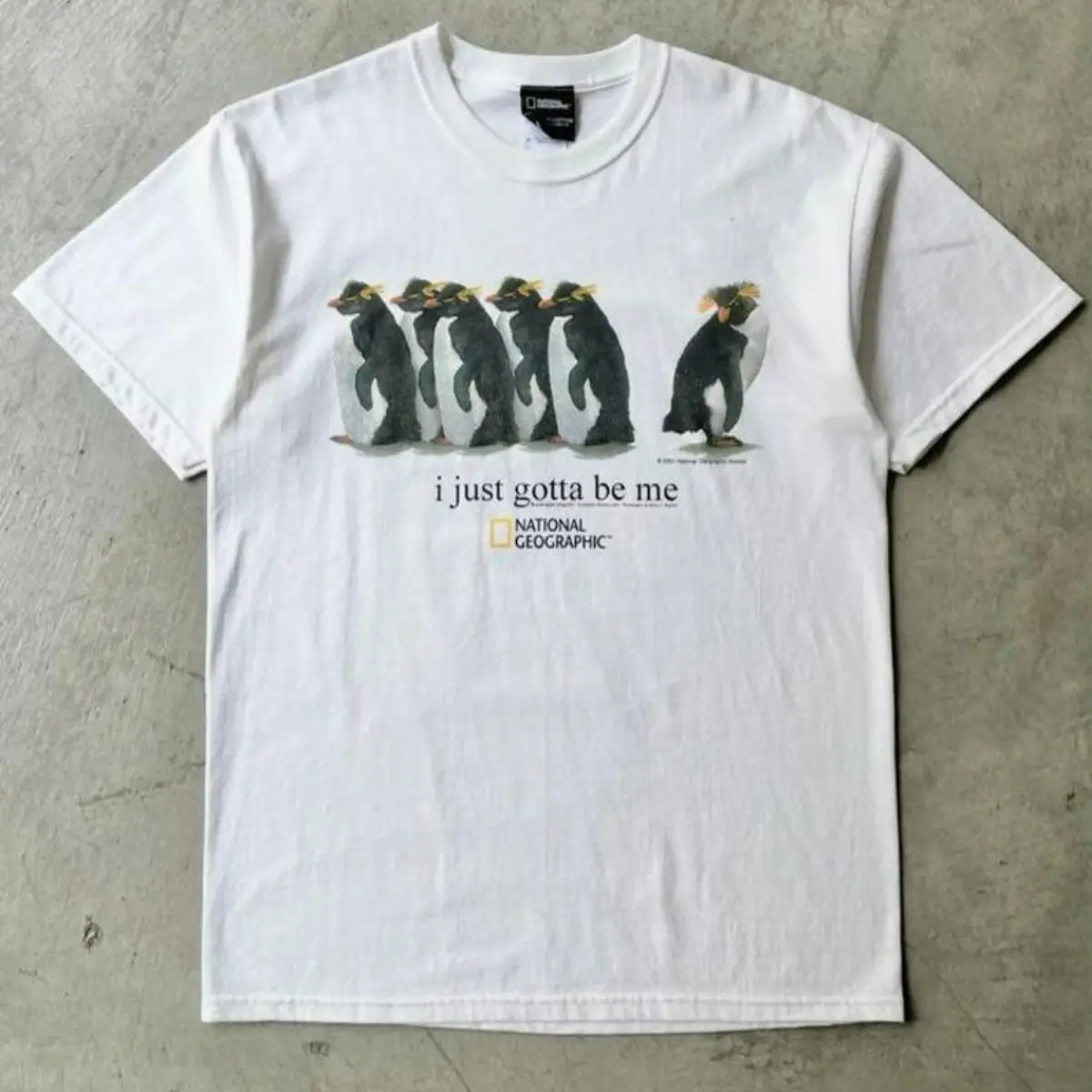Vintage National Geographic I Just Gotta Be Me Penguins T-Shirt, Retro Crested Rockhopper Penguin Graphic Tee, "i just gotta be me" Funny Wildlife Nature Lover Unisex Top,National geographic Shirt
