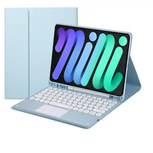 Touch Keyboard Case for iPad Mini 7 (A17 Pro) 2024/ Mini 6 8.3'' with Pencil Holder - Magnetically Detachable Touch Bluetooth Keyboard