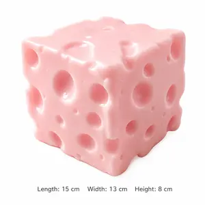 2026 New Giant Yellow Cheese Squishy Fidget Toy, Jumbo Slow Rising Squishy, ASMR Stress Ball with Moldable & Squeeze Features for Play& Relaxation(Small hole at the bottom is part of the manufacturing process, not a defect.)