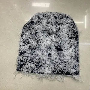 1pc Distressed Camouflage Beanie Fuzzy Winter Hats Thick Warm Head Caps Snow Hats Skull for Men Outdoor Ski Knit Cap Fall Outfit