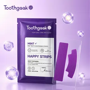 【Free Shipping】Toothgeek Purple Whitening Strips 7-day treatment（14 strips）Dry Strip Technology - PAP Non Sensitive Teeth Whitening - Peroxide-Free Brush Brush Gentle Mild Mint Mild