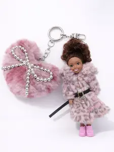 Luxury Personalized Leopard Print Keychain | Fashionable Plush Mini Accessory