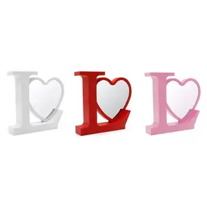 Magic Sublimation Mirror LED Photo Frame - Heart-Shaped LED Photo Frame with USB Cable, 20x25x2.5cm, Light-Up Feature, Suitable for Surprises