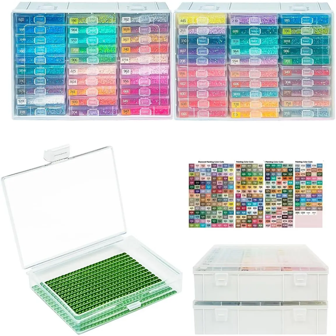 Art Trays with , 60 count  Painting Trays with  &  Art Storage,  Painting Accessories for Beads (2 Packs)