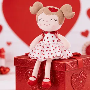 Gloveleya Valentine Gift Doll Princess Heart Doll Soft Cuddle Toy for Girls Perfect Valentine’s Day Gift Idea for Kids 0 to 6 Years