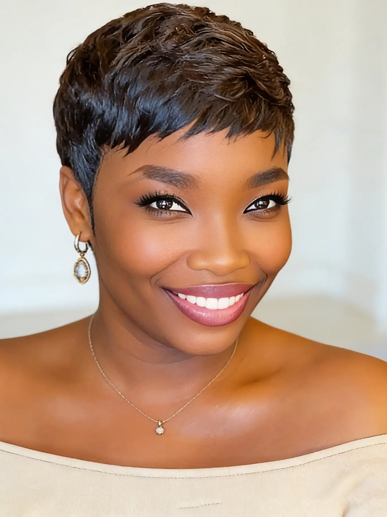 Burgundy 99J 4# Colored Short Bob Human Hair Blunt Cut Wig With Bangs Pixie Cut Full Machine Made Wigs