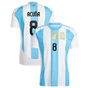 Argentina Home Marcos Acuna #8 Jersey 2024-2025, White and Blue Marcos Acuna #8 Argentina Home Jersey