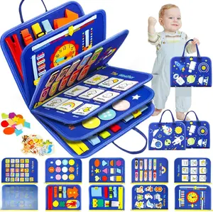 Busy Board, Montessori Toys for 1 2 3 Year Old - Toddler Toys for Ages 2-4 Boy Birthday Gift, Busy Book for toddlers 1-3, Toddler Learning Activities, Educational Learning Toy for Airplane Car Travel