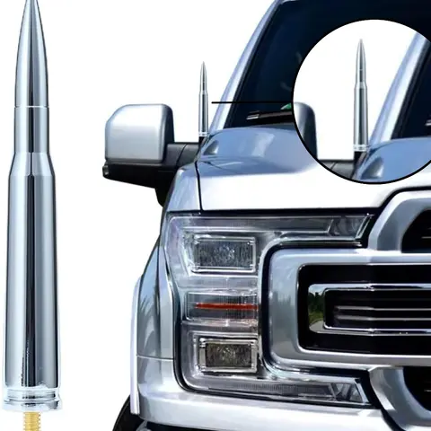 Truck Accessories Bullet Antenna Black Billet Aluminum Bullet Antenna Mast with Premium Copper Hardware, Heavy Duty Replacement for Classic Pickup Trucks