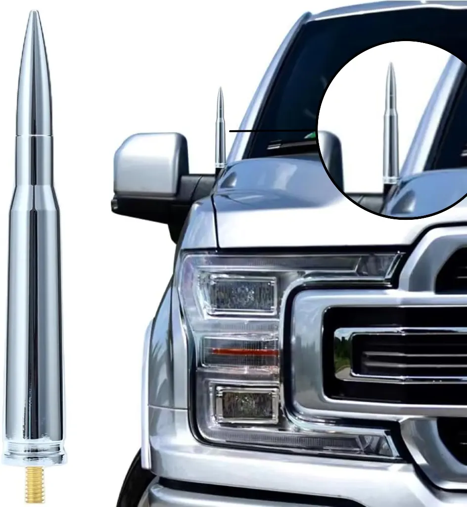 Truck Accessories Bullet Antenna Black Billet Aluminum Bullet Antenna Mast with Premium Copper Hardware, Heavy Duty Replacement for Classic Pickup Trucks