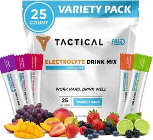 Zero Sugar Electrolyte Powder Variety Pack 25 Count Travel Ready Single Serve Drink Mix for Extreme Re-Hydration with Essential Minerals and Vitamins Low Calorie Hydration Support for Gym Athletes Workout Recovery and Hiking