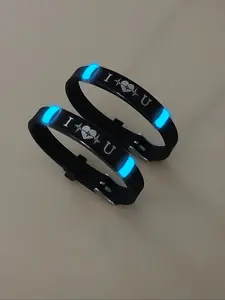 Heartbeat Pattern Couple Bracelet, Cute Luminous Bracelet for Women & Men, Fashion Jewelry for Party, Daily Clothing Decor, Trendy Exquisite Jewelry for Gift, Couple Bracelet Set