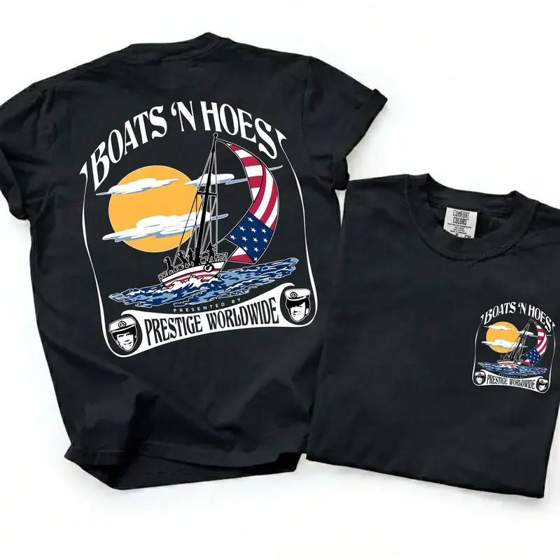 Men's Step Brothers Boats 'N Hoez Movie T-Shirt - 24-Hour Shipping, Vintage Graphic Tees, Summer Casual Top, Funny Graphic Tee, Unique Gift for Him, Chinese New Year, Valentine's Day, Children's Day, Tshirt, Valentines Day
