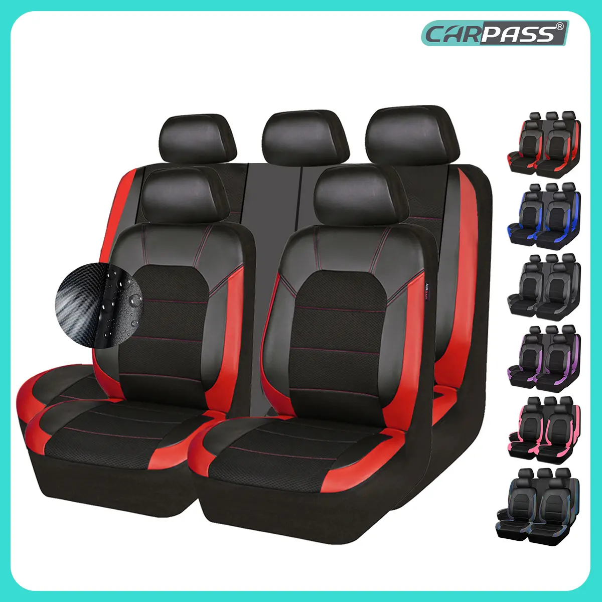 CAR PASS 2/5 seats Universal Leather Two Front Seat Covers,Sport seat Covers fits Most Cars, SUVs, Trucks, and Vans Airbag Compatible CAR PASS 2/5 seats Universal Leather Two Front Seat Covers,Sport seat Covers fits Most Cars, SUVs, Trucks, and Vans Airbag Compatible