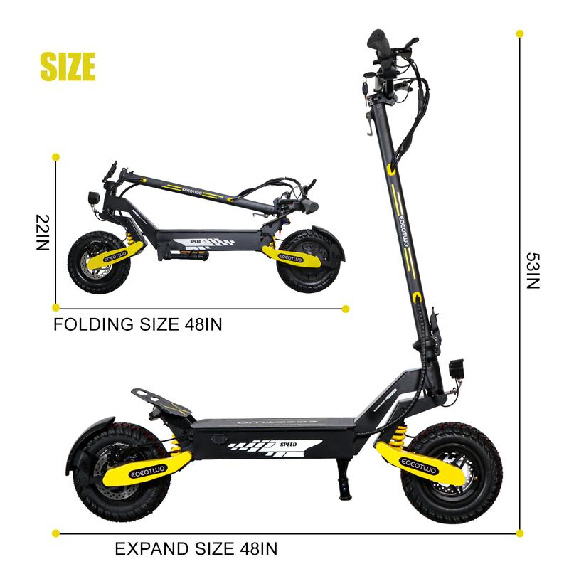 EOEOTWO All Terrain Electric Scooter,1200W Violent Motor,30MPH Fast 20/40Miles Range,3 Seconds Folding,330LBs Load Capacity,Dual Shock Absorption,Foldable Off-Road E-Scooter
