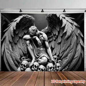 Angel Tapestry Sad Angel Backdrop Emotional Art Theme Wall Hanging Photography Background Aesthetic Decor for Living Room Bedroom Indoor Outdoor Party Decoration