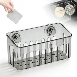 Multi-Functional Suction Cup Sink Rack, Transparent Abs Quick-Dry Space-Saving Organizer, Ideal for Kitchen Sponge, Soap, Brush Storage