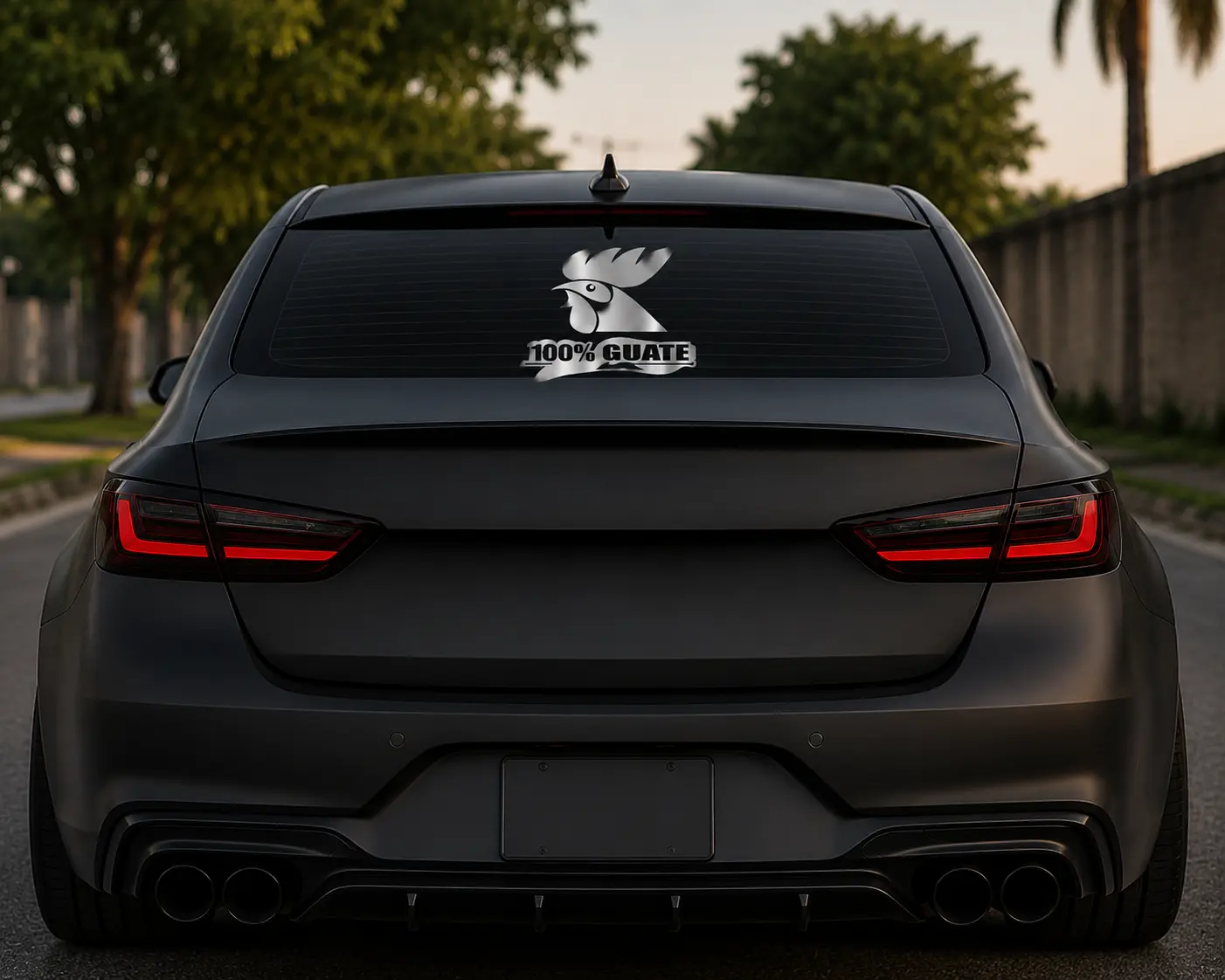Gallo 100% Guate Car Sticker - Waterproof and Easy to Apply Guatemalan