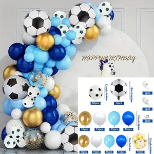 Football Party Balloon Set 139-Piece Includes 12" & 18" Sports-Themed Balloons in Blue and White for Birthdays Gender Reveals & More