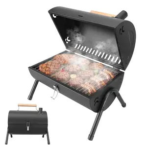 Portable Charcoal Grill – Small Folding Mini Black BBQ, Compact Tabletop Grill for Camping, Picnic, Backyard & Patio