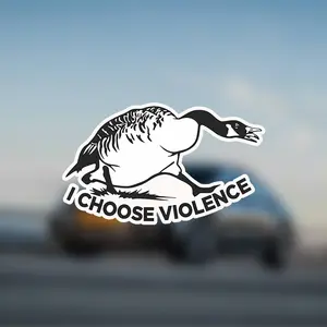Wild Goose Ethylene Stickers "I Choose Violence" - Fun Animal Car, Truck, Bumper, Laptop, Window, Water Bottle Stickers, Sticker For Cars