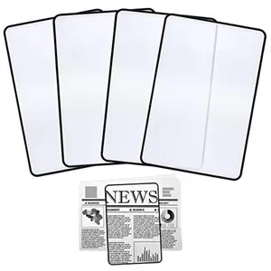 4Pcs Page Magnifying Sheet 3X Lightweight Optical Plastic Fresnel Lens Bookmark Flat Magnifier for the Elderly and People with Low Vision Reading Small Prints, Maps and Books Bookmark