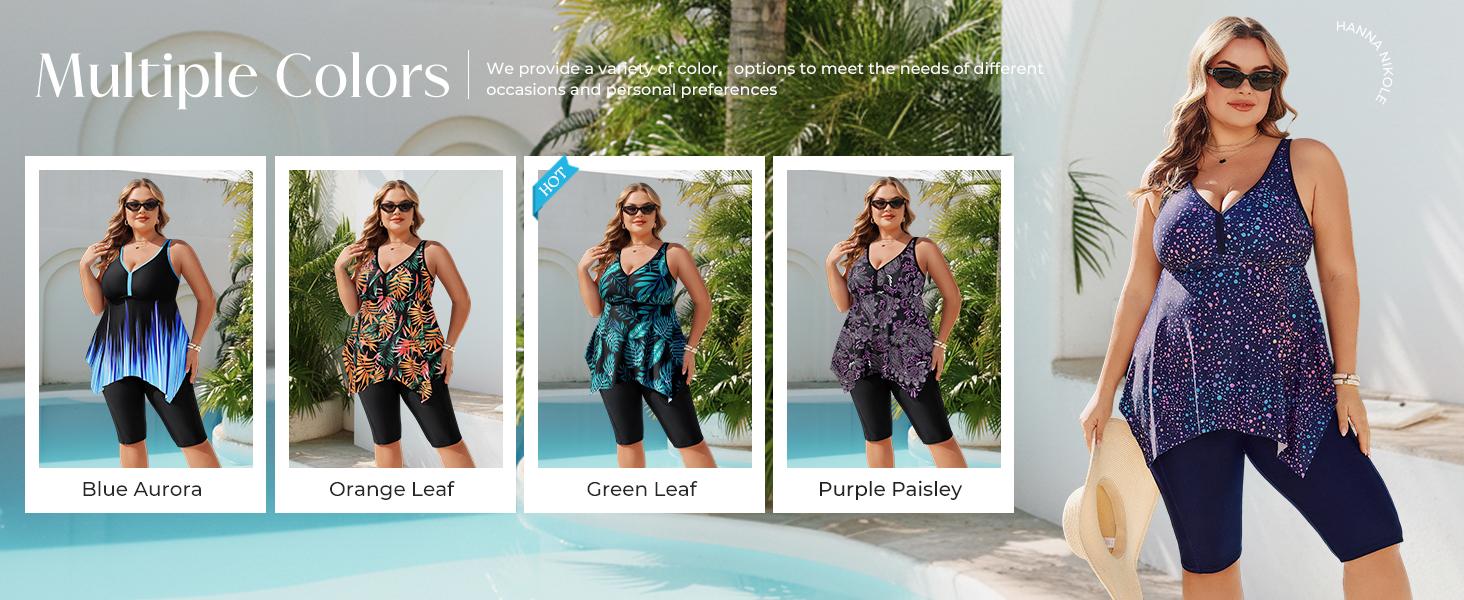 Hanna Nikole Women Plus Size Tankini Swimsuit 2 Piece Bathing Suits with Pockets Flowy Rash Guard Swimwear with Capris Shorts #DealsForYouDays #SummerWins #thememorialdays Hanna Nikole Women Plus Size Tankini Swimsuit 2 Piece Bathing Suits with Pockets Flowy Rash Guard Swimwear with Capris Shorts #DealsForYouDays #SummerWins #thememorialdays