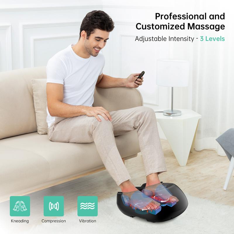 Snailax Foot Massager with Heat,Kneading,Compression,Vibration, Shiatsu Feet Massager Machine, Foot Warmer,Gifts for Women,Men Somatic Therapy Device Adjustable