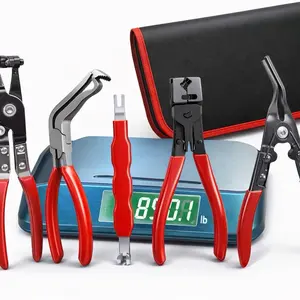 5PCS Professional Hose Clamp Pliers Set for Automotive Repair , Flexible Cable Fuel Line Removal Tool Kit ,Radiator, AC & Coolant Hose