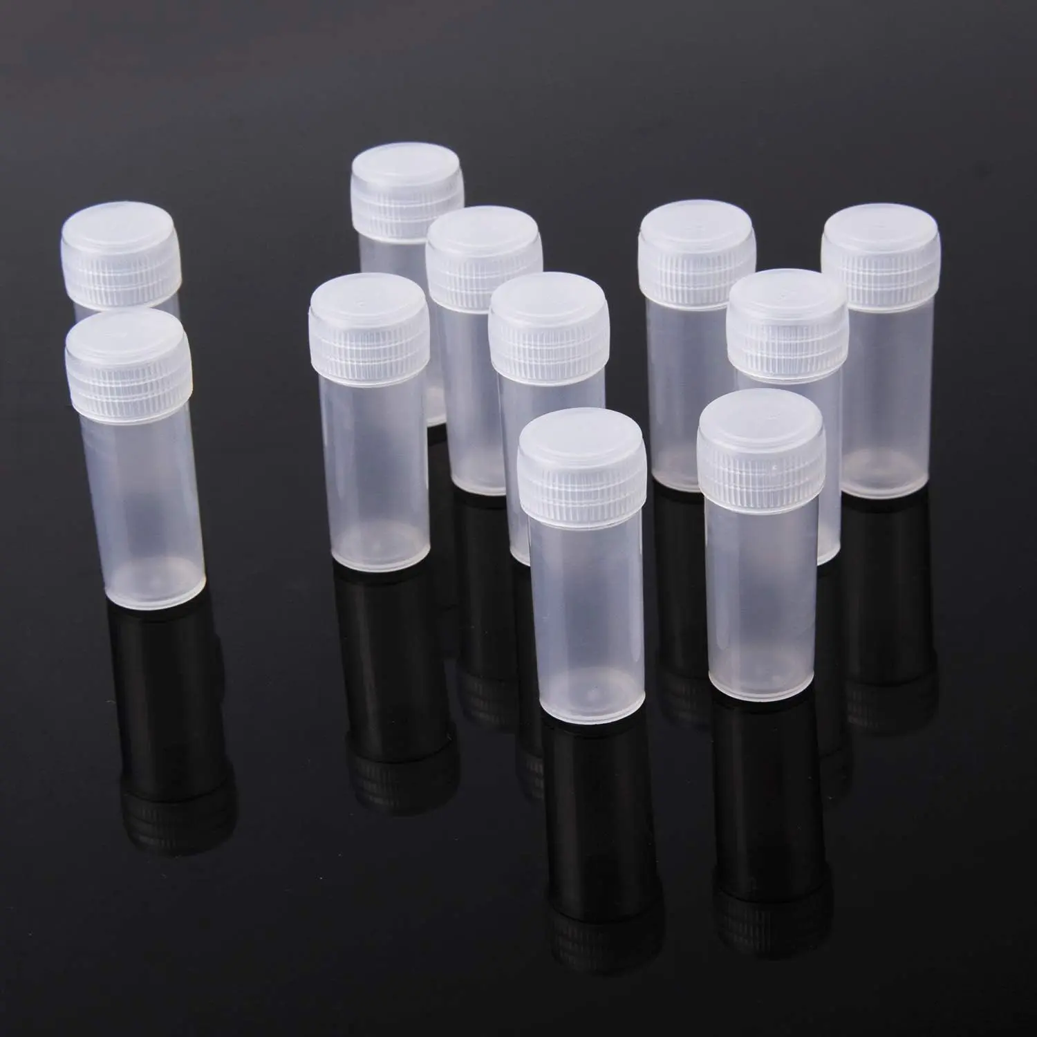 100-Pack 5ml Plastic Test Tubes with Caps, Empty Laboratory Sample Storage Vials, Small Containers for Automotive & Motorcycle Car Repair Assembly/Disassembly Tool Applications