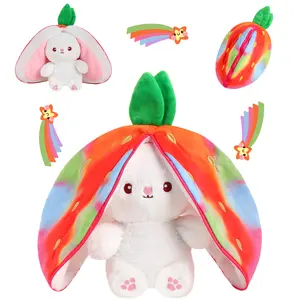 Valentine's Day Gifts Easter Colorful Strawberry & Carrot Bunny Plush Toy Soft, Kawaii, And Perfect For Cuddling,Adorable,Decoration Gift for Girlfriends