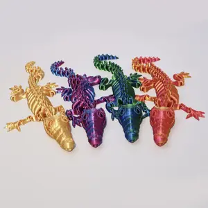 3D Printed Alligator Model, 1 Set Creative Desktop Decoration, Flexible Joint Animal Model, Home and Office Decoration, Unique Gift for Easter, Thanksgiving, Christmas, Articulating Figurines, Ornaments