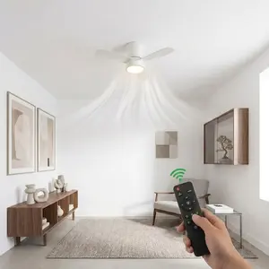 24-Inch Embedded Ceiling Fan with Light, Quiet Dc Motor, Reversible, Adjustable LED, Remote Timer, Modern Aesthetic, Bedroom Low Profile, Ceiling Fan Lights