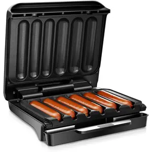 Hot Dogs Machine, Electric Grill with Oil Drip Tray, and Cord Storage, Ideal for Veggie Sausages, BBQ or Sausage, Nonstick Plate for Easy Clean