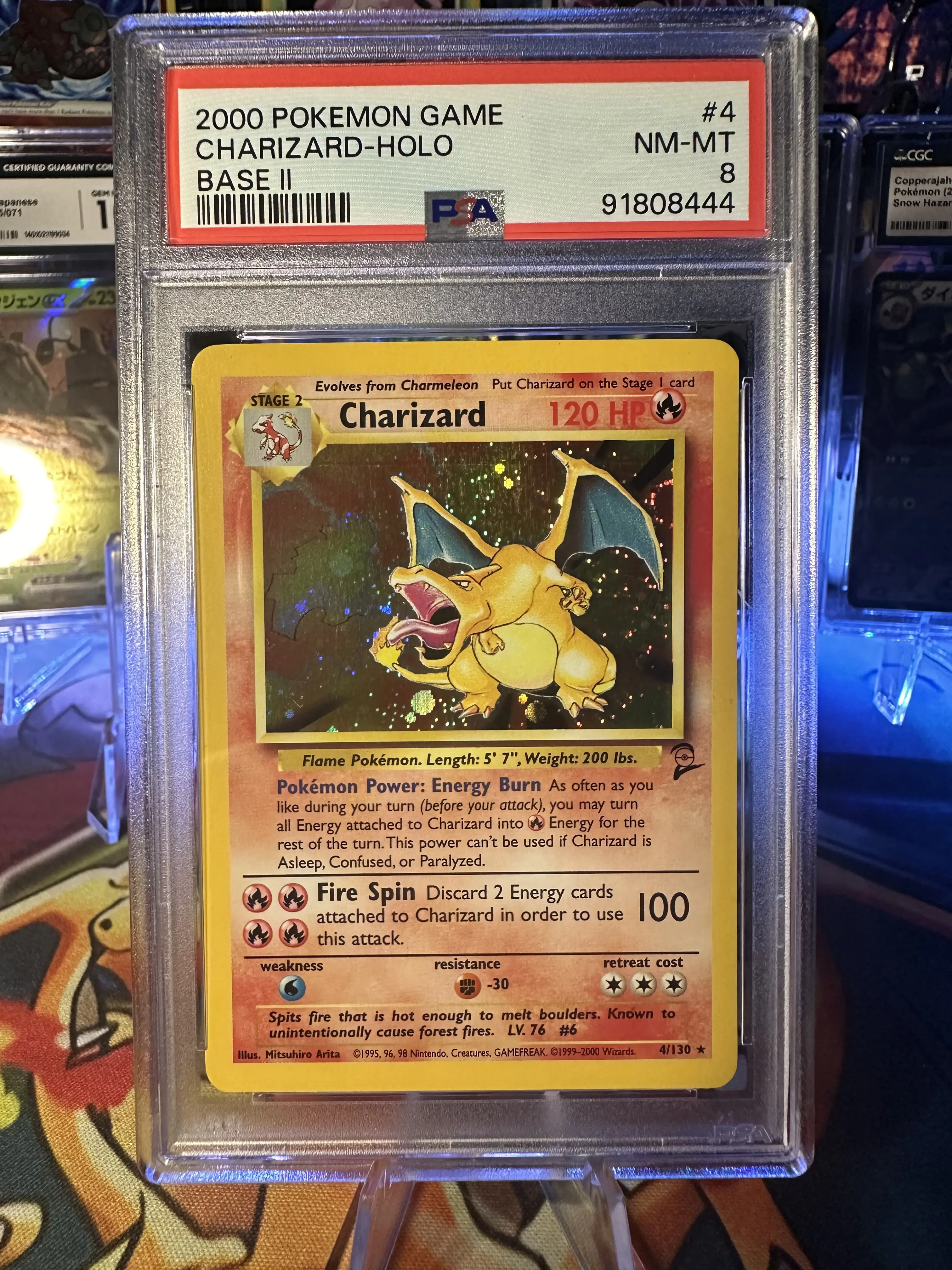 PSA 2000 POKEMON GAME BASE II 4 CHARIZARD HOLO 8