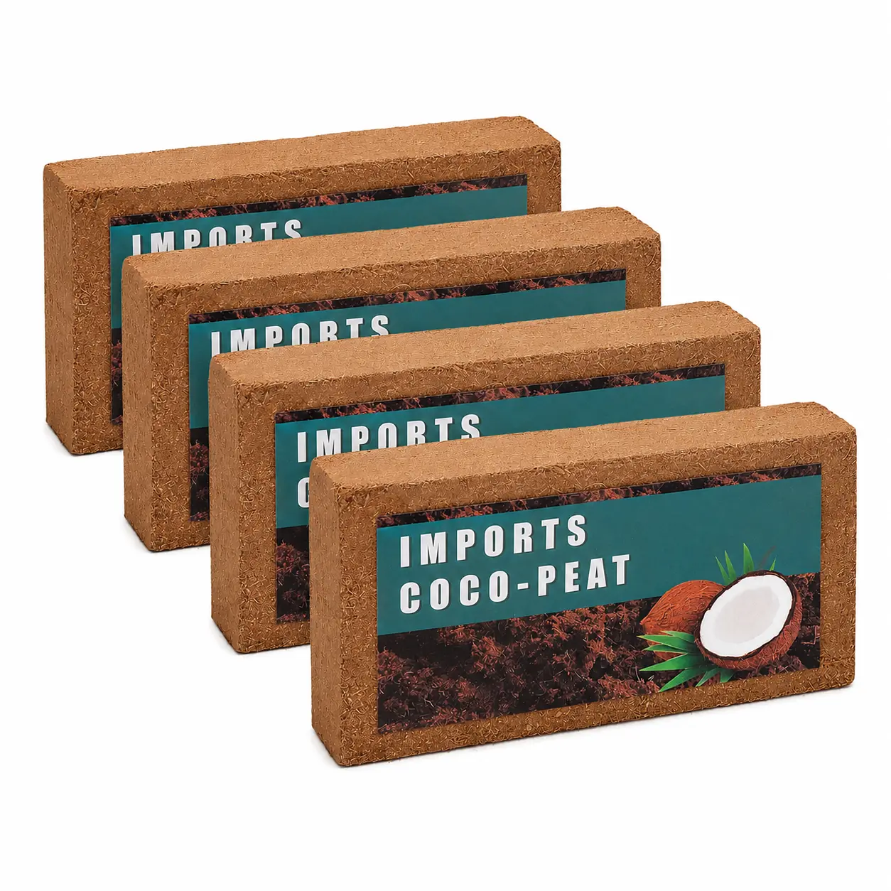 4PCS Water-Expand Compressed Coco Coir Bricks, Natural Breathable Fiber Structure Coconut Fiber Festive Decor, Convenient for Everyday Use with Indoor Planters, Seed Trays, Succulent Displays