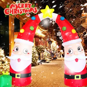 8.85FT Christmas Inflatable Santa Claus Archway Outdoor with Build-in LED Lights, Blow up Xmas Arch Decorations for Yard Garden Lawn