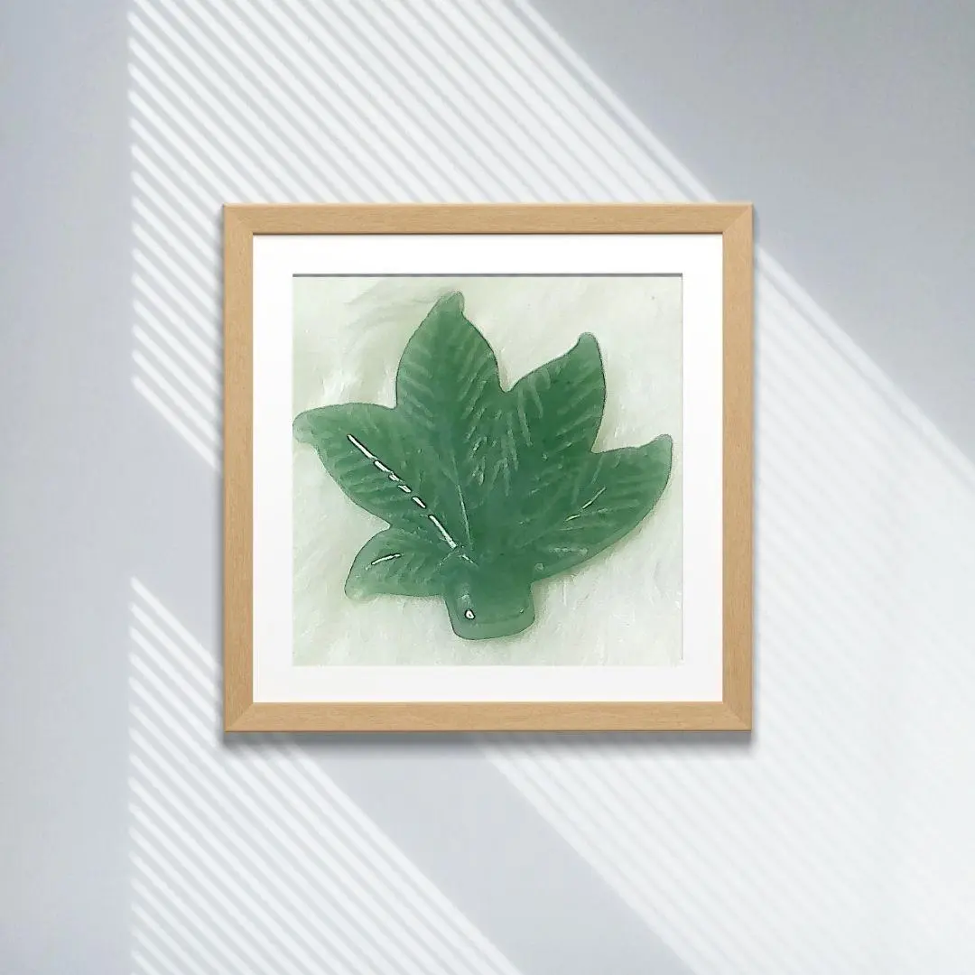 Natural Aventurine Leaf - Handcrafted Healing Crystal for Meditation and Decor