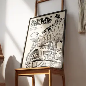 The Oda Collection – Merry AnimeManga Pirate Poster Minimalist Japanese Wall Art Print Manga Decor for home and gift, Unframed Poster for Anime Manga Fan Wall Art, Set up home decor