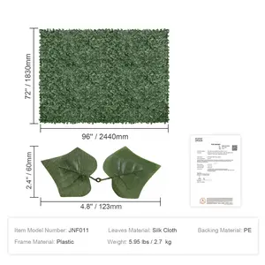 VEVOR Ivy Privacy Fence, 96x 72 in Artificial Green Wall Screen, Greenery Ivy Fence with Mesh Cloth Backing and Strengthened Joint, Faux Hedges Vine Leaf Decoration for Outdoor Garden, Yard, Balcony